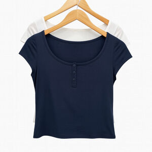 Lululemon Cap Sleeve Henley T-Shirts Black & White Bundle Size Small